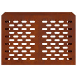Air Conditioner Cover Rusty 90 x 40 x 60 cm Weathering Steel - Rear View