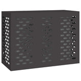Air Conditioner Cover Black 110 x 50 x 80 cm Steel - Side View