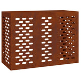 Air Conditioner Cover Rusty 110 x 50 x 80 cm Weathering Steel - Front View
