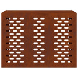 Air Conditioner Cover Rusty 110 x 50 x 80 cm Weathering Steel - Rear View