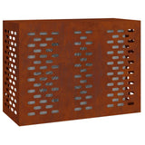 Air Conditioner Cover Rusty 110 x 50 x 80 cm Weathering Steel - Side View