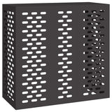 Air Conditioner Cover Black 110 x 50 x 105 cm Steel - Front View