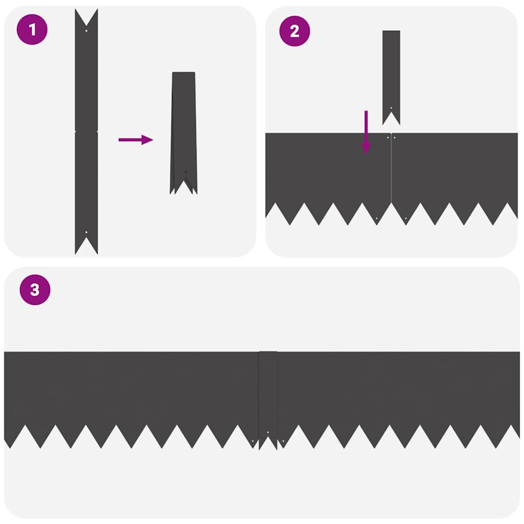 Lawn Edgings 30 pcs Black 100 x 0.5 x 20 cm Steel