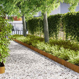 Lawn Edging 10 pcs Brown 100 x 0.05 x 20 cm Weathering Steel