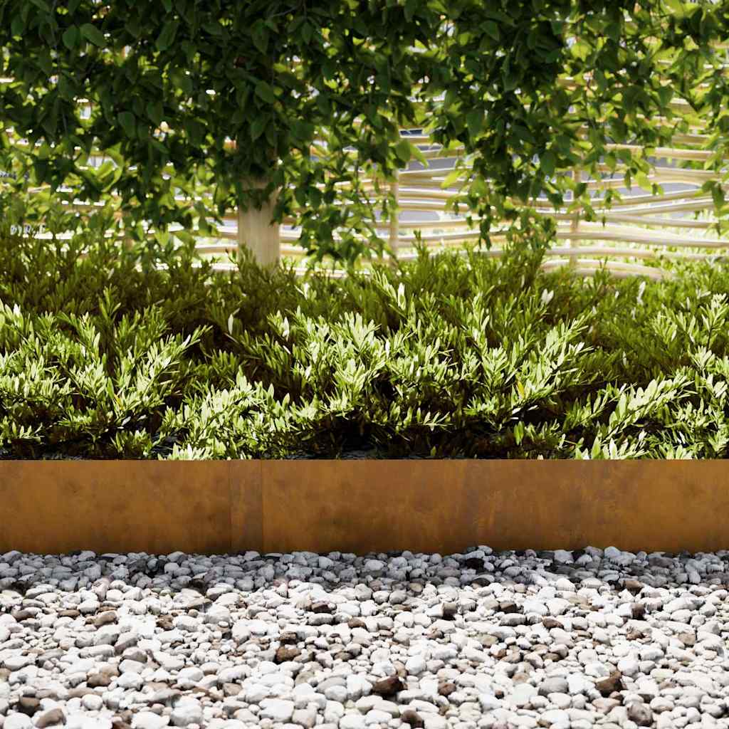 Lawn Edging 30 pcs Brown 100 x 0.05 x 20 cm Weathering Steel