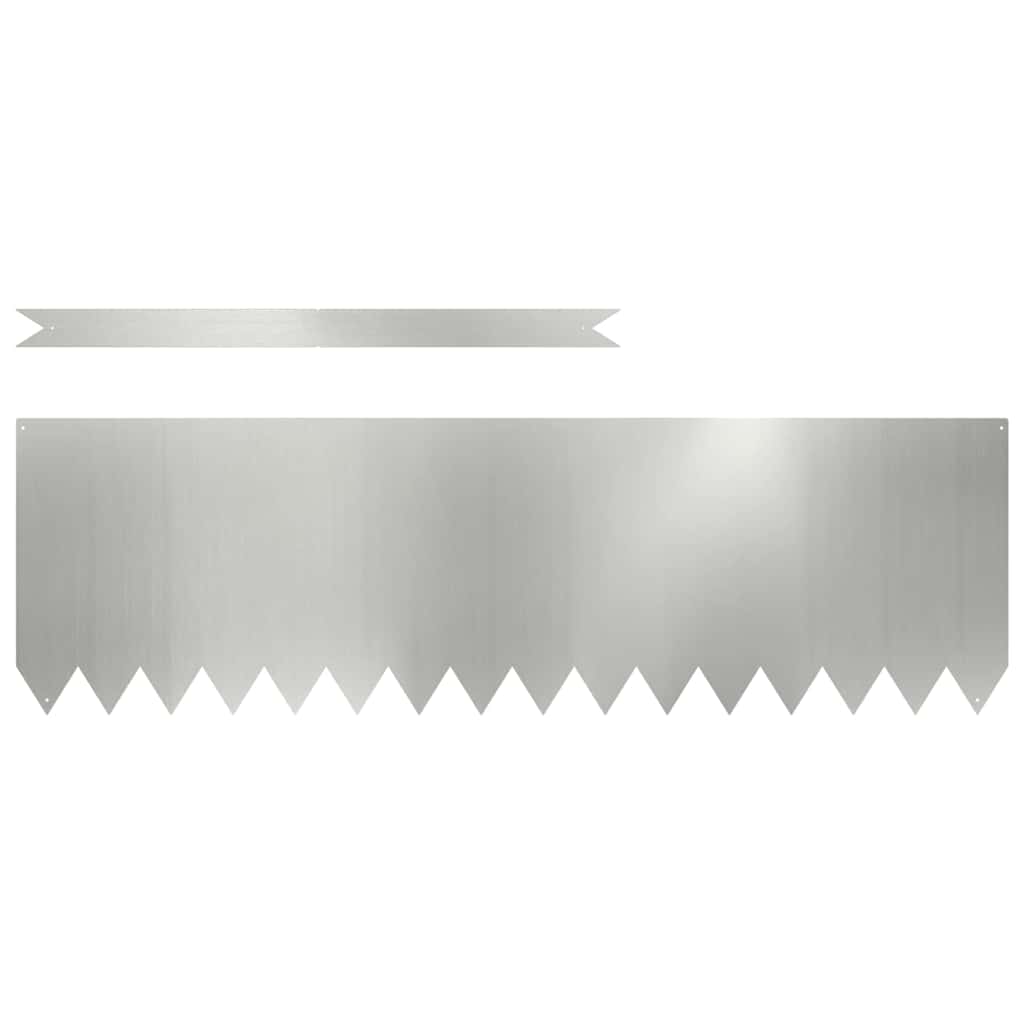 Lawn Edging 10 pcs Silver 100 x 0.05 x 30 cm Galvanised Steel