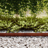 Lawn Edging 20 pcs Rusty 100 x 0.05 x 30 cm Weathering Steel - Side View