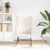 Rocking Chair Cream Sherpa Fabric - Side View
