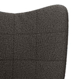 Rocking Chair Dark Grey Sherpa Fabric - Close-Up Angle