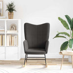 Rocking Chair Dark Grey Sherpa Fabric