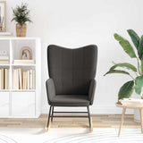 Rocking Chair Dark Grey Sherpa Fabric - Side View