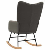 Rocking Chair Dark Grey Sherpa Fabric - Rear View
