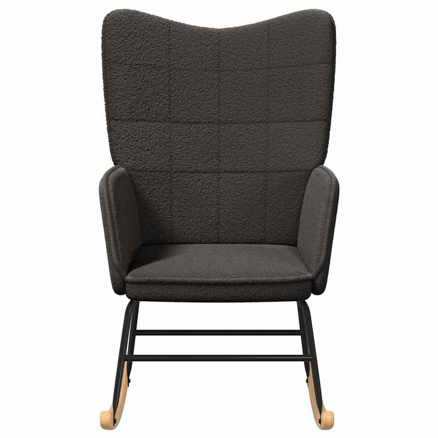 Rocking Chair Dark Grey Sherpa Fabric