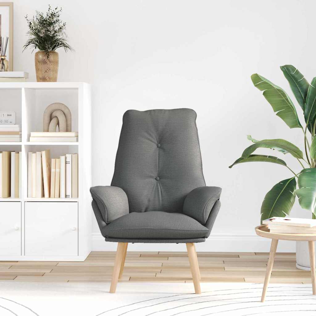 Armchair Dark Grey 69 x 74 x 93 cm Fabric and Plywood