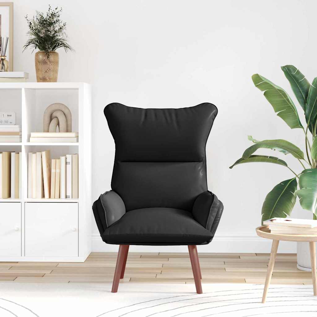 Relaxing Chair Black 69 x 74 x 93 cm Faux leather