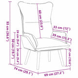 Armchair Black 69 x 74 x 93 cm Artificial Leather