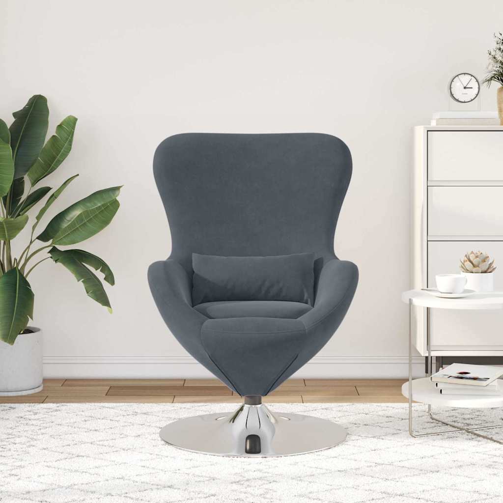 Egg Chair Dark Grey Velvet
