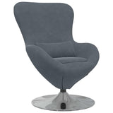 Egg Chair Dark Grey Velvet - Front View