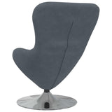Egg Chair Dark Grey Velvet - Rear View