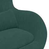 Egg Chair Dark Green Velvet - Close-Up Angle