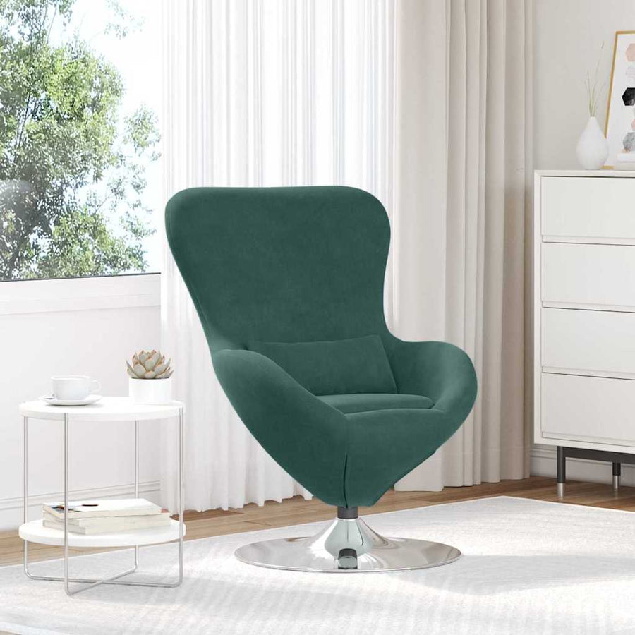 Egg Chair Dark Green Velvet