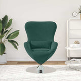 Egg Chair Dark Green Velvet - Side View