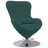Egg Chair Dark Green Velvet - Low Angle