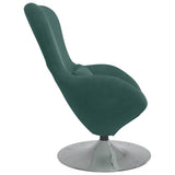Egg Chair Dark Green Velvet - 45-Degree Angle