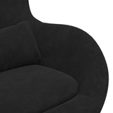 Egg Chair Black Velvet - Close-Up Angle