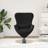 Egg Chair Black Velvet - Side View