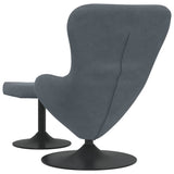 Egg Chair with Footstool Dark Grey Velvet - Rear View