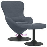 Egg Chair with Footstool Dark Grey Velvet