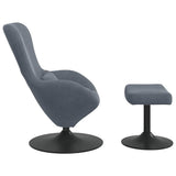 Egg Chair with Footstool Dark Grey Velvet - 45-Degree Angle