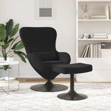 Egg Chair with Footstool Black Velvet