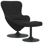 Egg Chair with Footstool Black Velvet