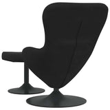 Egg Chair with Footstool Black Velvet