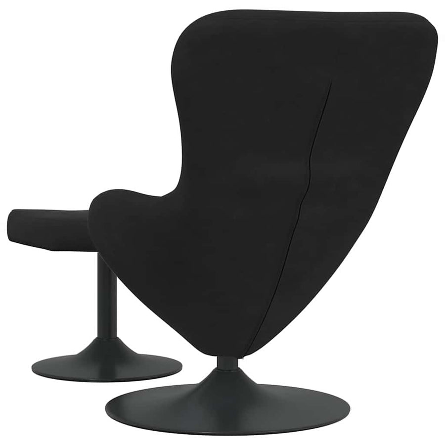 Egg Chair with Footstool Black Velvet