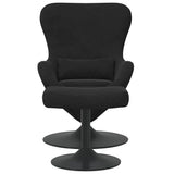 Egg Chair with Footstool Black Velvet