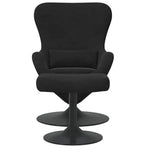 Egg Chair with Footstool Black Velvet