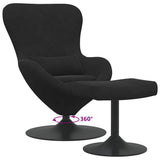Egg Chair with Footstool Black Velvet