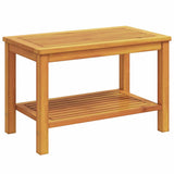 Side Table Oil Natural 70 x 40 x 45 cm Solid Acacia Wood - Front View