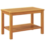 Side Table Oil Natural 70 x 40 x 45 cm Solid Acacia Wood - Rear View