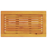 Side Table Oil Natural 70 x 40 x 45 cm Solid Acacia Wood - Close-Up Angle
