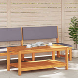 Side Table Oil Natural 110 x 55 x 45 cm Solid Acacia Wood - Side View