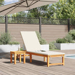 Sun Lounger Solid Acacia Wood Brown