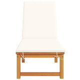 Sun Lounger Reclining Brown 202 x 53 x 89 cm Solid Acacia Wood - Top-Down View