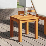 Side Table Oil Natural 35 x 35 x 34 cm Solid Acacia Wood - Side View