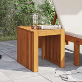 Side Table Oil Natural 43 x 36 x 40 cm Solid Teak Wood - Side View