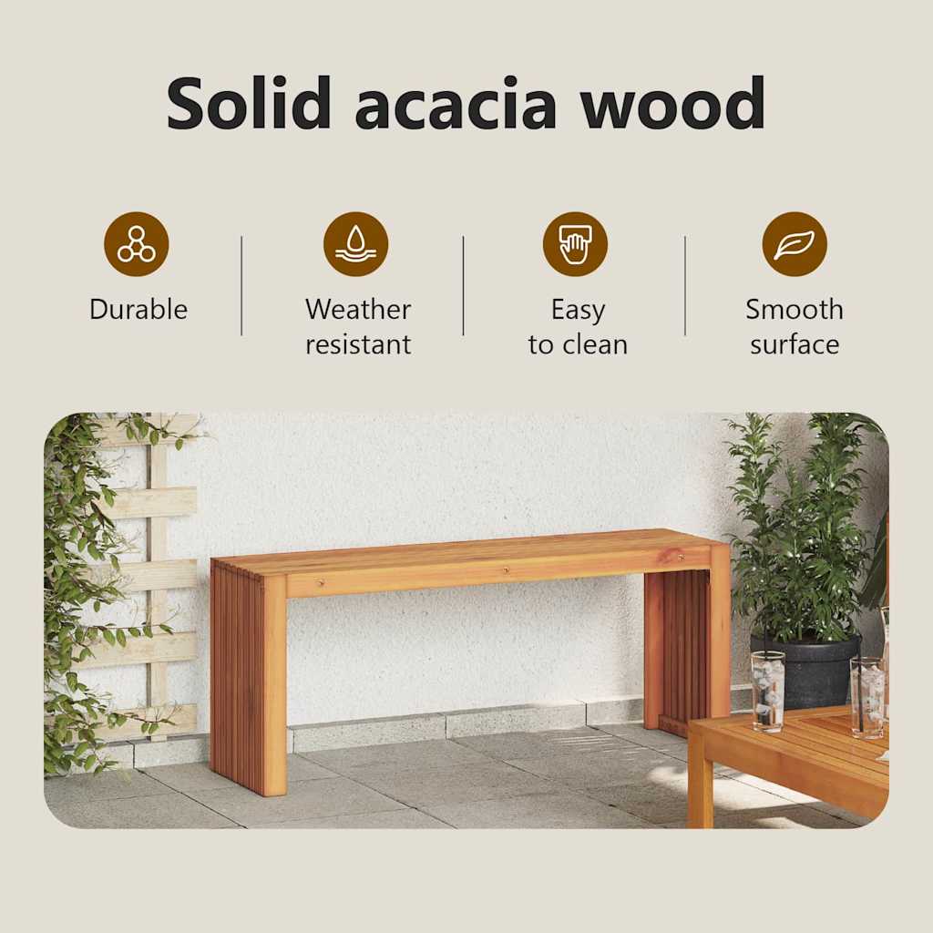 Bench Oil Natural 110 x 30 x 45 cm Solid Teak Wood
