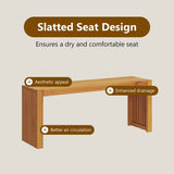 Bench Oil Natural 110 x 30 x 45 cm Solid Teak Wood